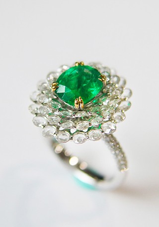 哥伦比亚天然祖母绿戒指Z384