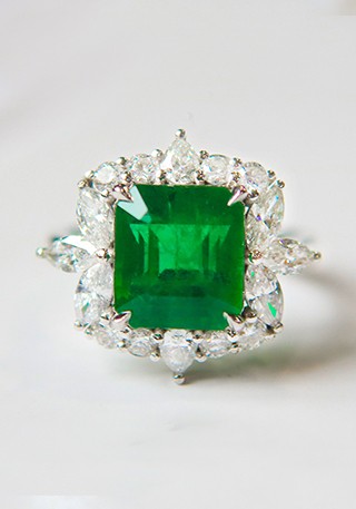 赞比亚天然祖母绿戒指Z843