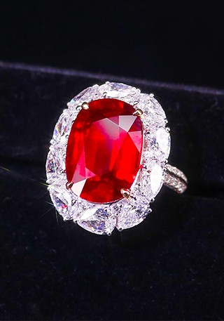 天然无烧鸽血红宝石戒指THR1318