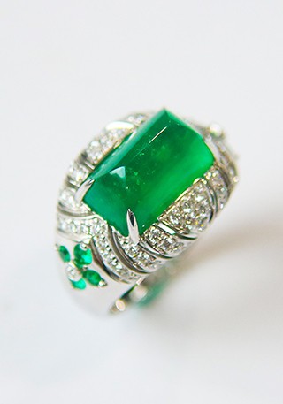 哥伦比亚天然祖母绿戒指Z632